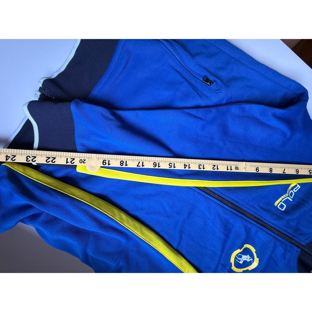 Polo Sport Ralph Lauren Track Jacket Blue Yellow Full Zip Performance Mens Large - Picture 9 of 12